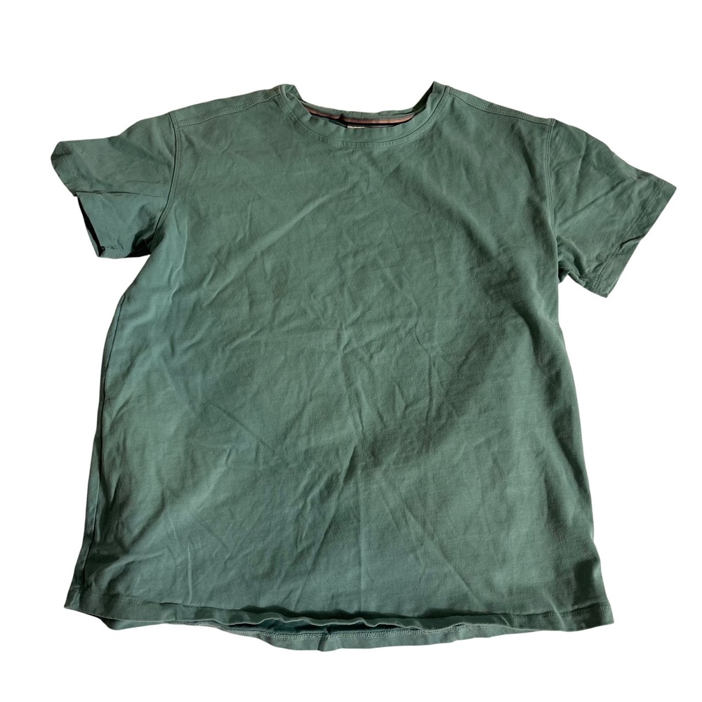 Zyia Active Womens Blue Green 100% Cotton Short Sleeve Crewneck T-Shirt Size M